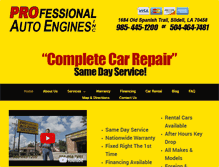 Tablet Screenshot of professionalautoengines.com